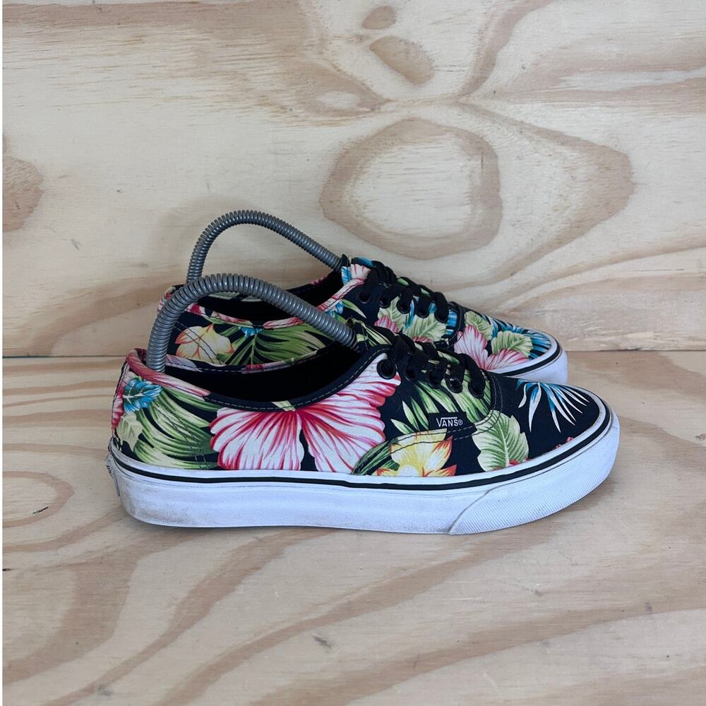Vans Off The Wall - Authentic Hawaiian Floral - Sneakers - Black - Women's - 8.5